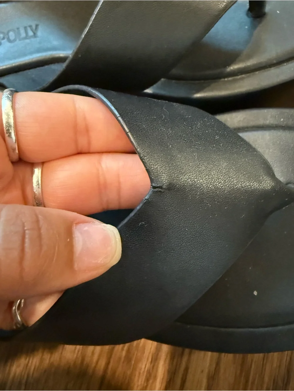 Black Platform Thong Sandals - Women
